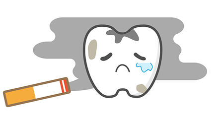 ニコチンとタールは、それぞれ歯に違う悪影響を及ぼします